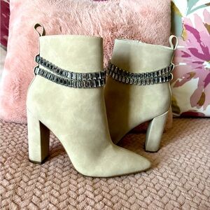 New, booties size 6, Sand Color